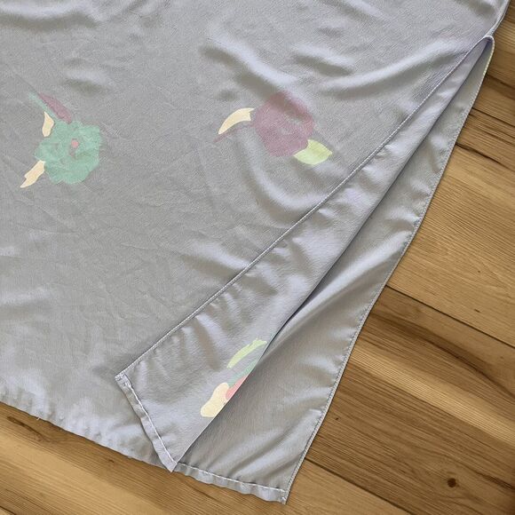 Vintage 80s GIVENCHY Intimite Paris Pastel Blue Floral Maxi Mumu Nightgown OS - Picture 3 of 7